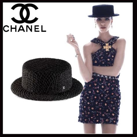 chanel wide brim hat